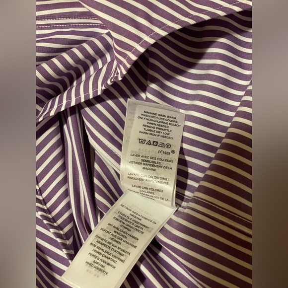 Lauren Ralph Lauren Purple/white striped Button Down shirt long sleeve Small - Picture 7 of 8